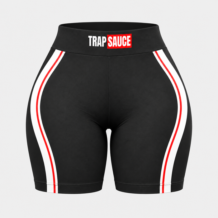 TrapSauce Promo Biker Short in Black Box, front (preview)