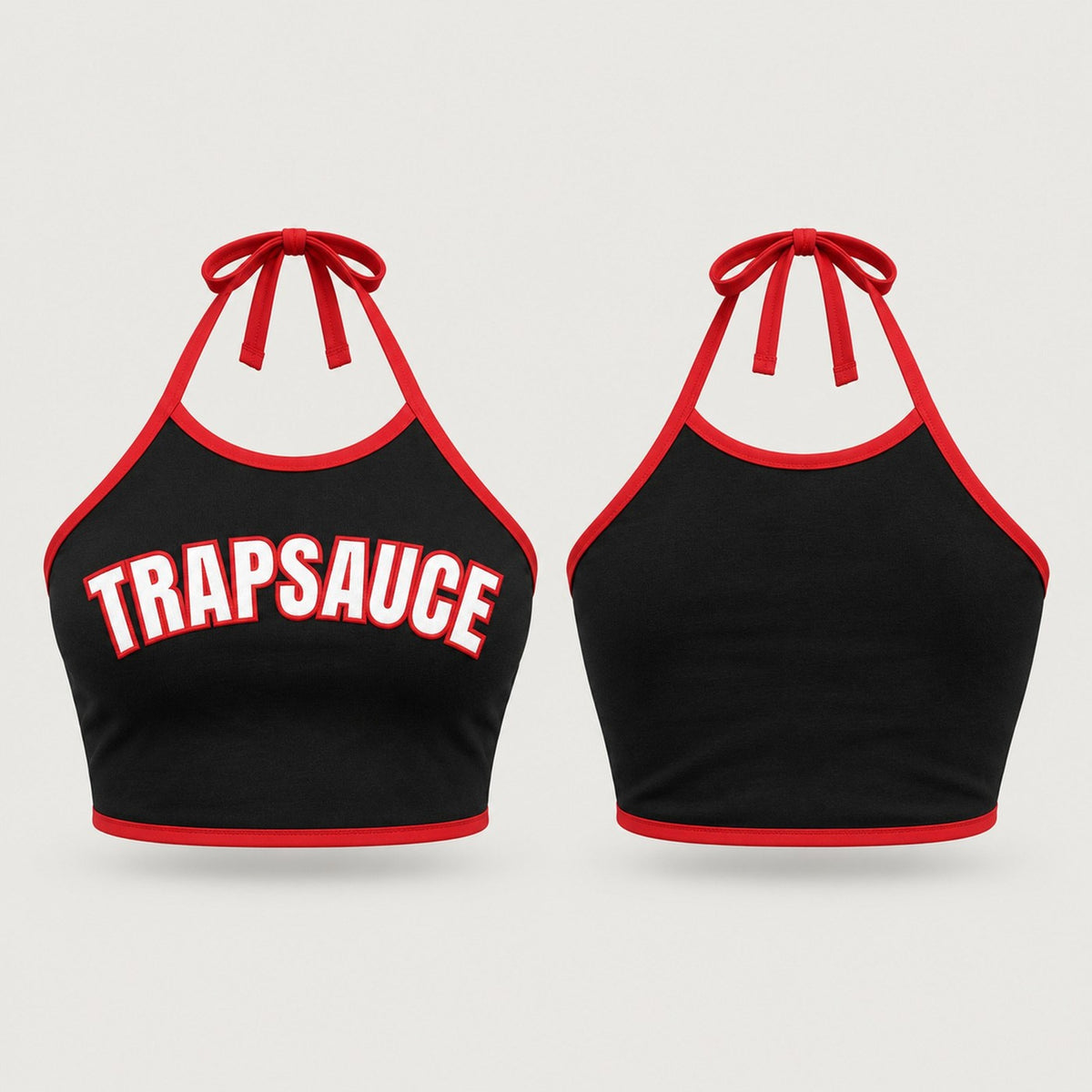 TrapSauce Tie-Neck Halter in ATL Classic, front and back (preview)