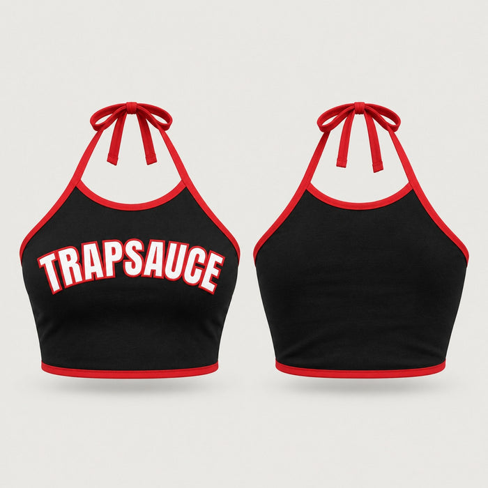 TrapSauce Tie-Neck Halter in ATL Classic, front and back (preview)