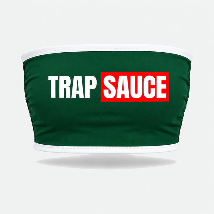 TrapSauce Bandeau Tube Top in Evergreen, front (preview)